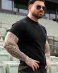 Muscle Fit Knit T-Shirt - Black