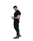 Muscle-Fit Strick-T-Shirt – Schwarz