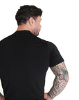 Muscle-Fit Strick-T-Shirt – Schwarz