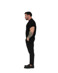 Muscle-Fit Strick-T-Shirt – Schwarz