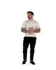 Muscle Fit Strick-T-Shirt - Grau