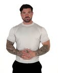 Muscle Fit Strick-T-Shirt - Grau