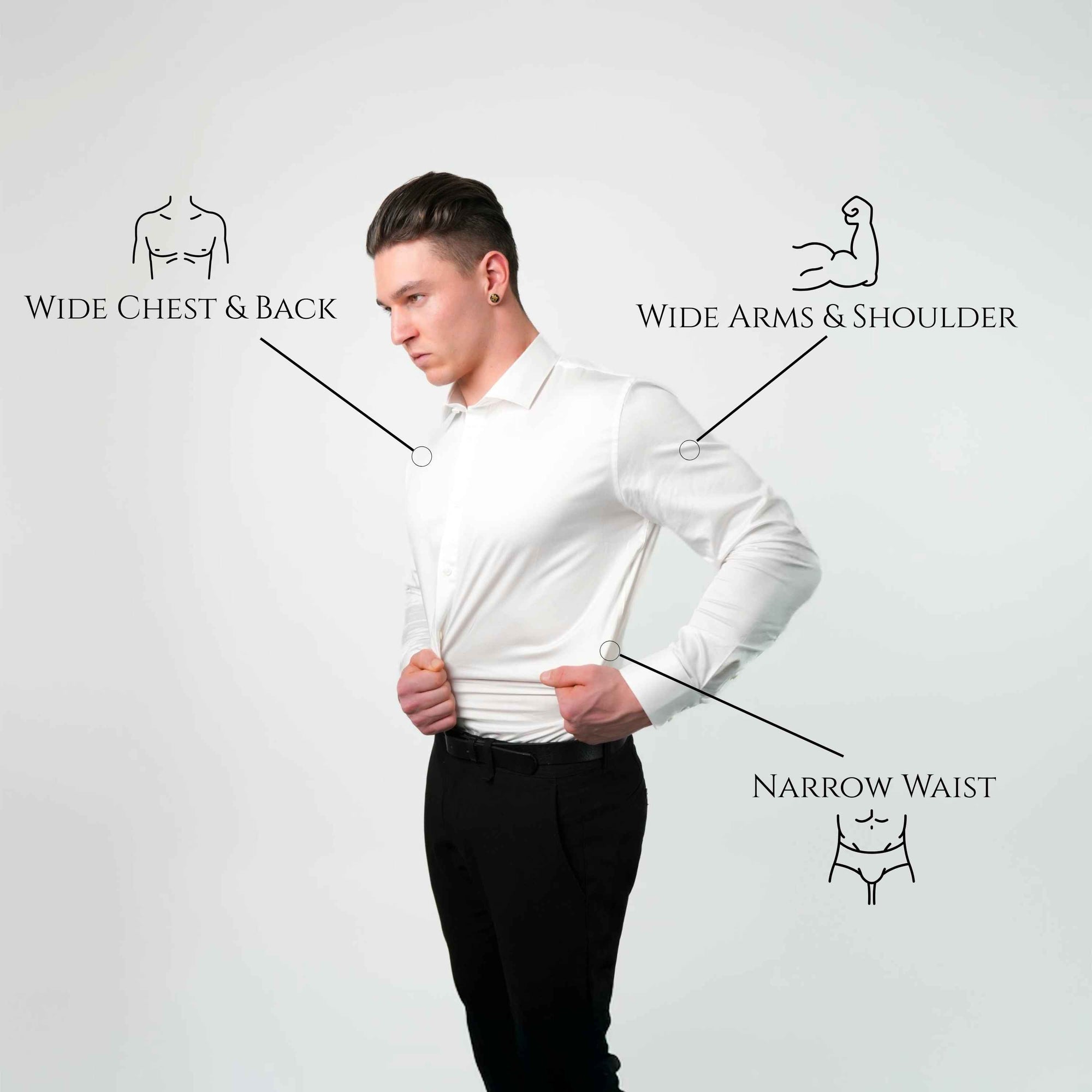 Product description of a muscle fit shirt