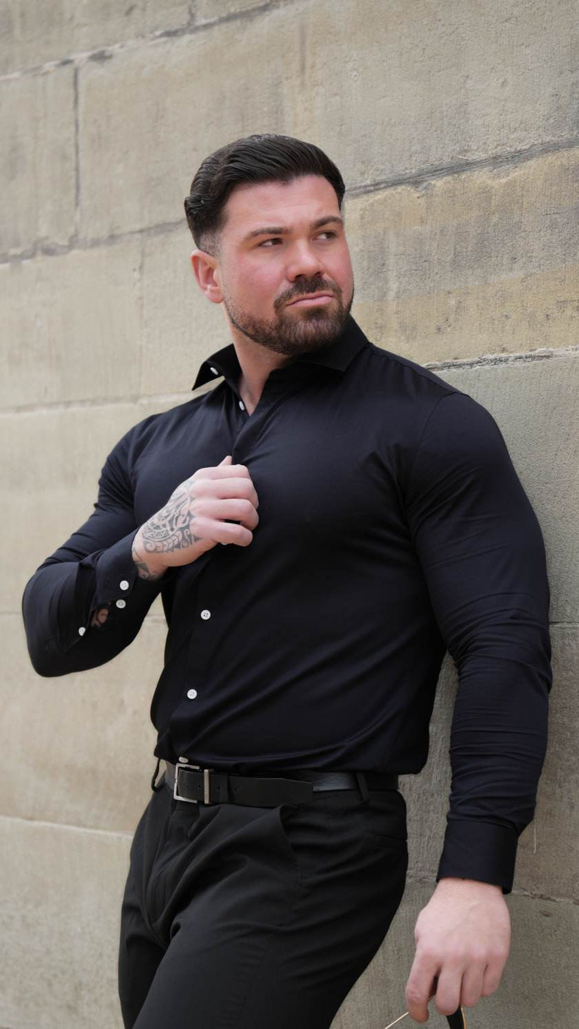 Muscle Fit Hemd - Schwarz
